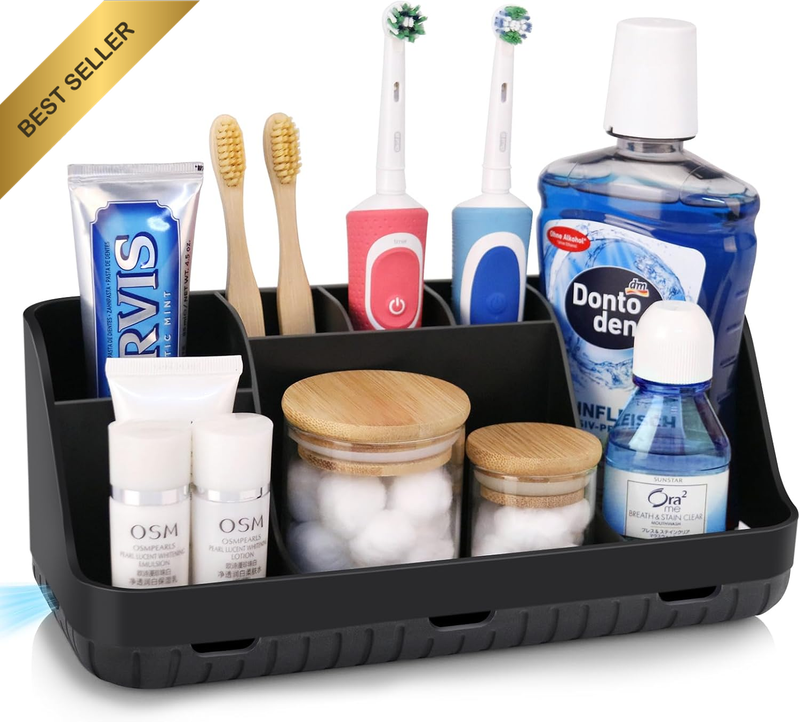 Toothbrush Holder for Bathroom Countertop, Electric Toothbrush and Toothpaste Ho
