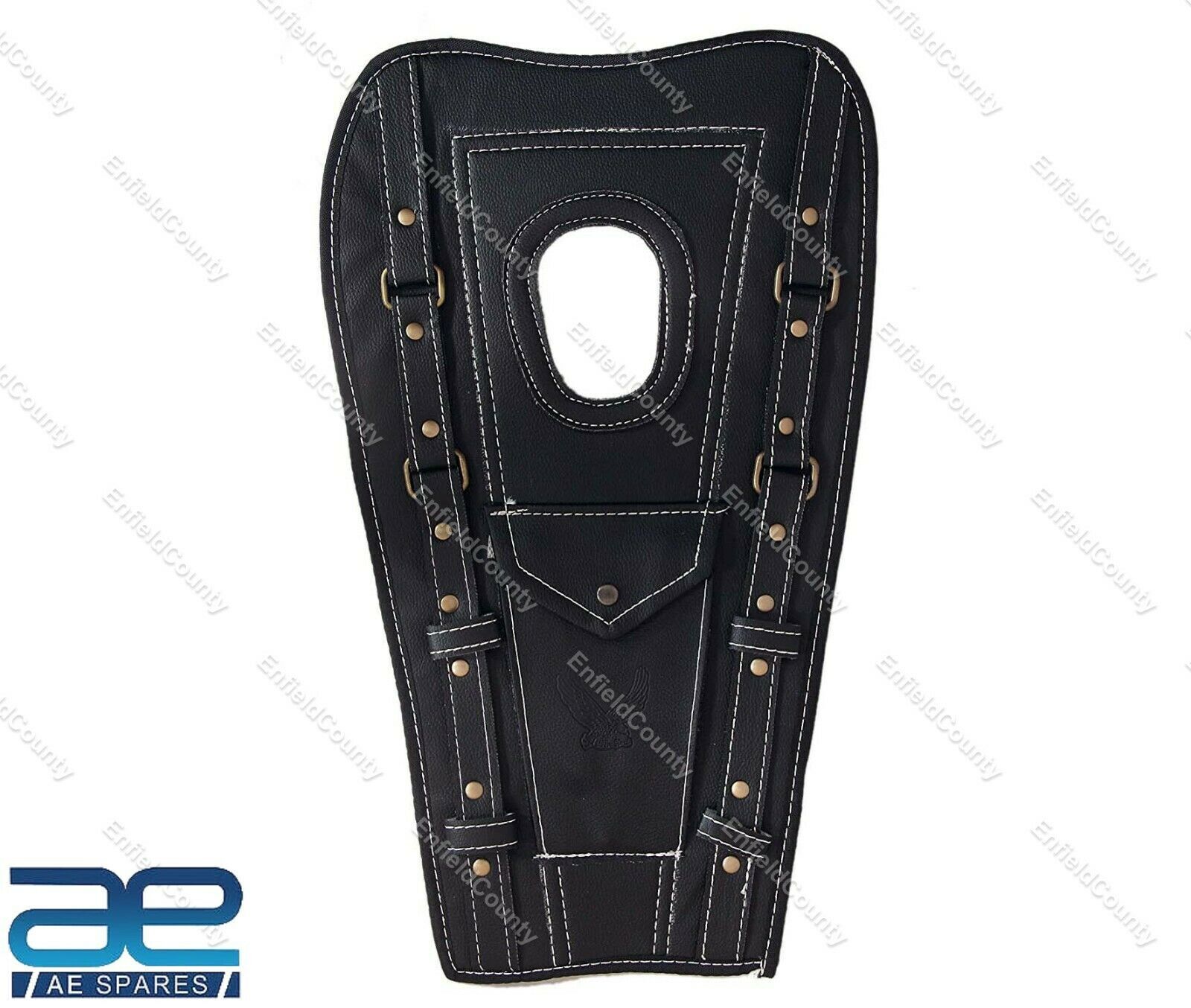 Tank Cover Faux Leather Black For Royal Enfield Bullet Classic 350 500 