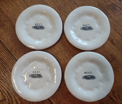 Set 4 NEST Appetizer Bread 6'' Plates M Studios Magenta Early Rae Dunn Dimpled