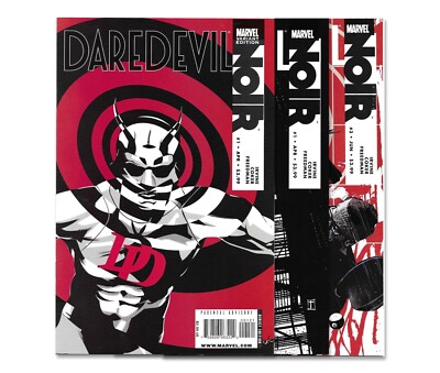 Marvel Comics DAREDEVIL NOIR #1B, #1, #3 Comic Book Lot, NM, VARIANT COVER