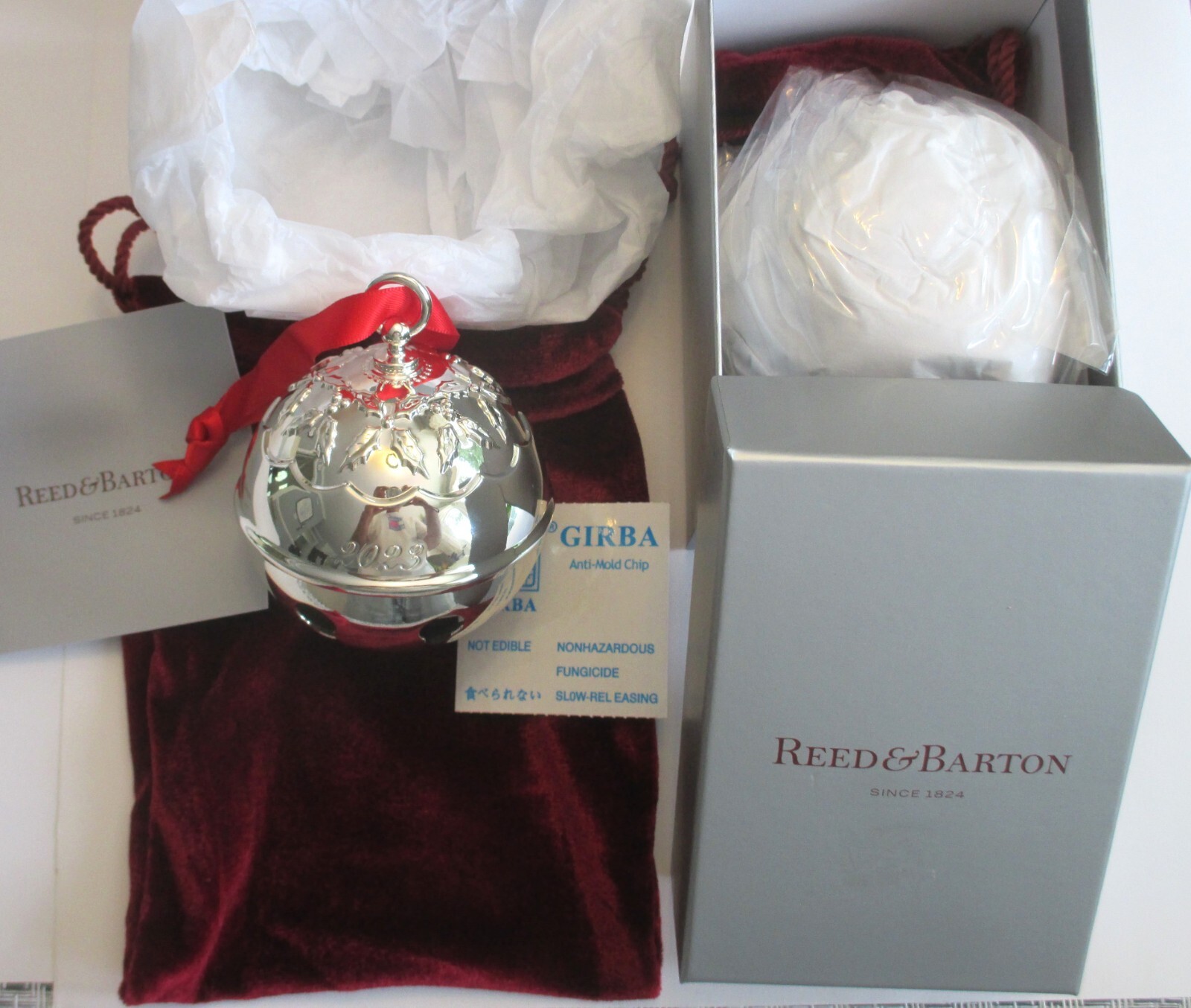 Reed & Barton 2023 HOLLY BELL 48th Edition .35 Metallic Round Christmas Ornament