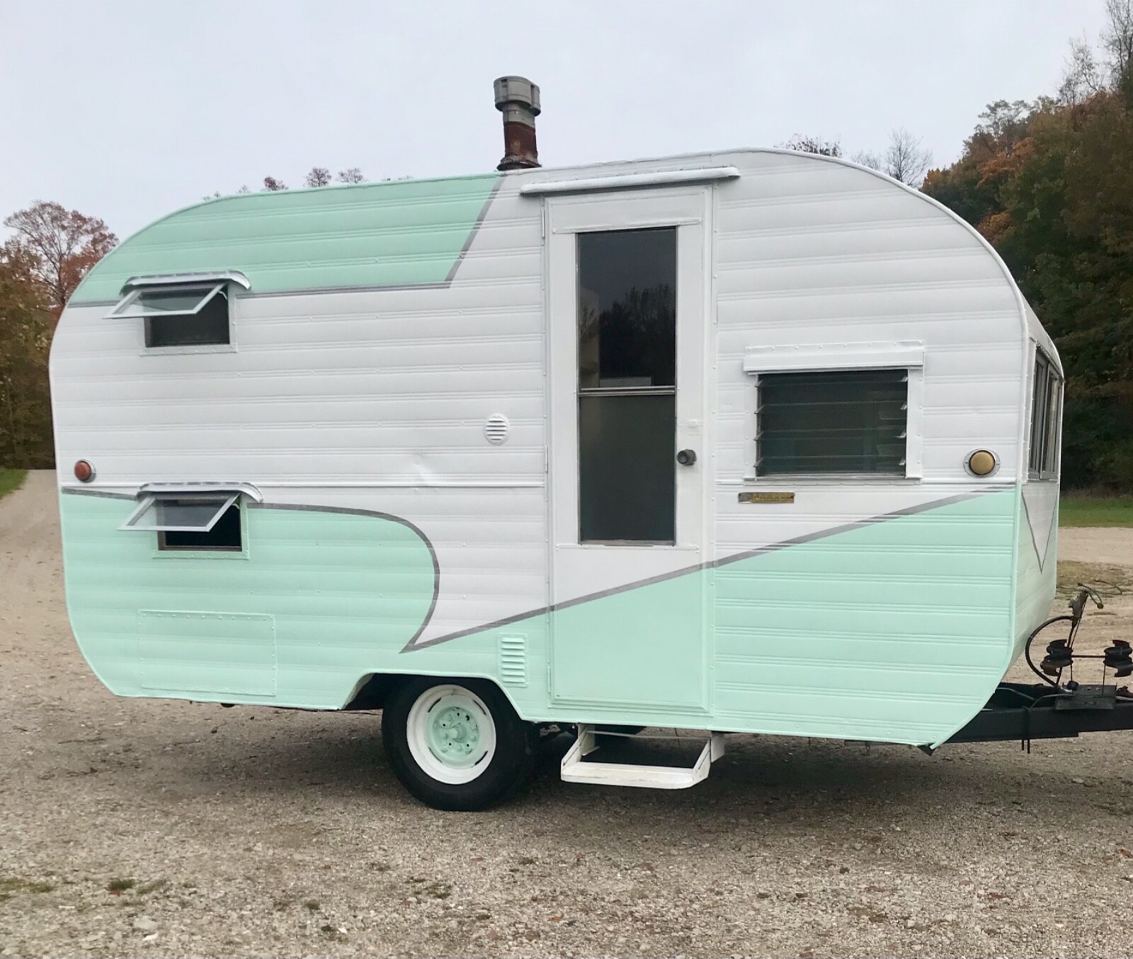 Vintage 1957 Garwood Camper Canned Ham Retro Travel Trailer Used