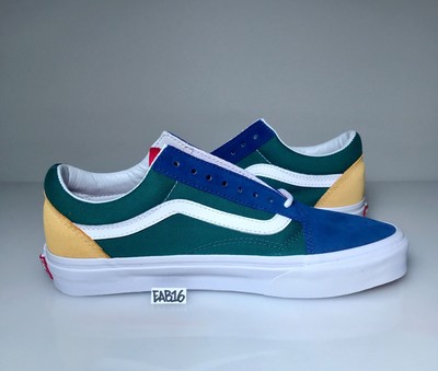 red yellow green and blue vans