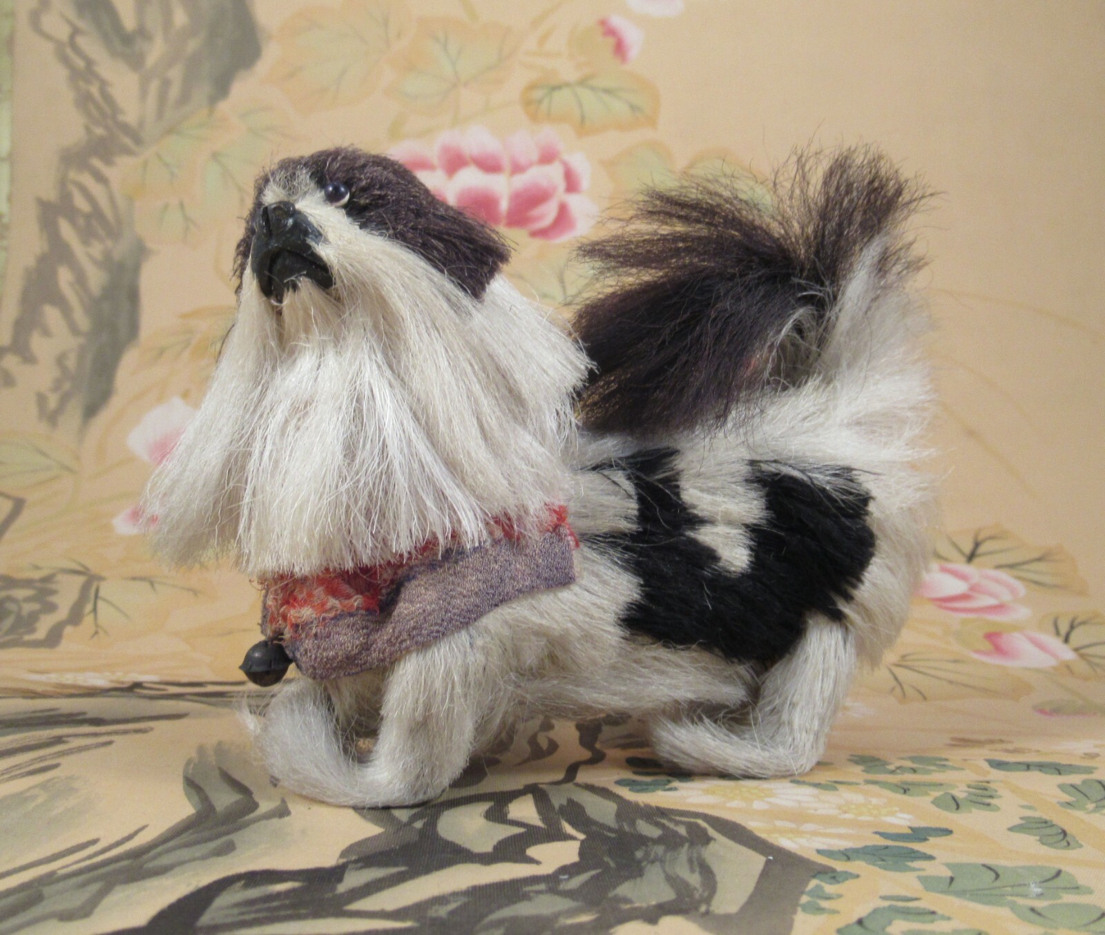 Antique Japanese Chin Dog Pekingese Toy Accessory for Japanese Gofun Dolls 4.5