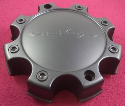 Vision Wheels Matte Black Custom Wheel Center Cap # 60032090F-1/C326MB-8CSV (1)
