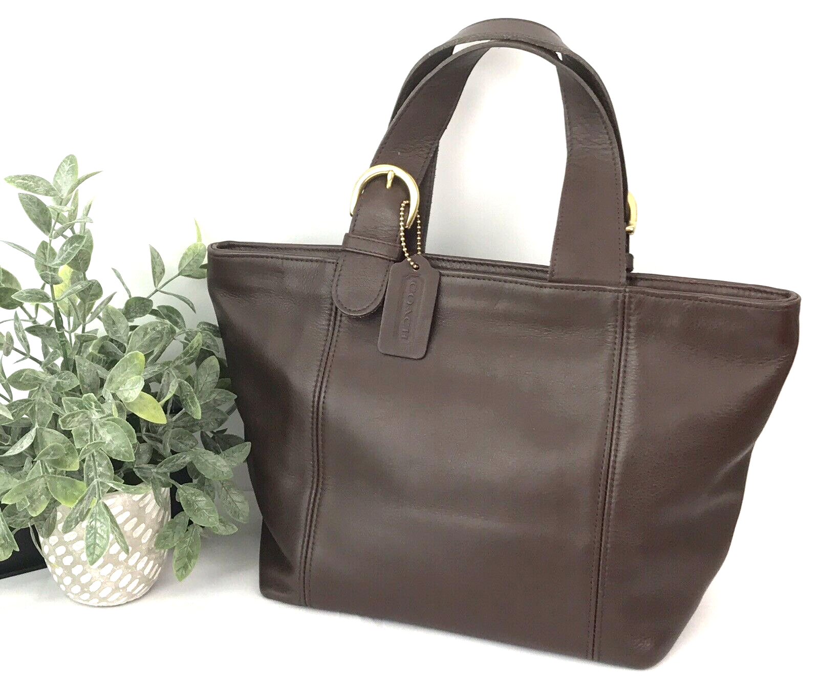 Vintage COACH Waverly Mahogany Leather Satchel Tote Bag 4133