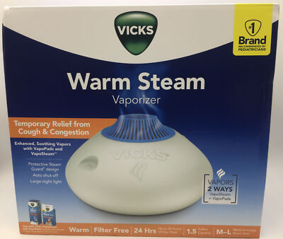 Vicks Warm Steam Vaporizer 1.5 Gallon Model V150SGNLV1 w/Sample