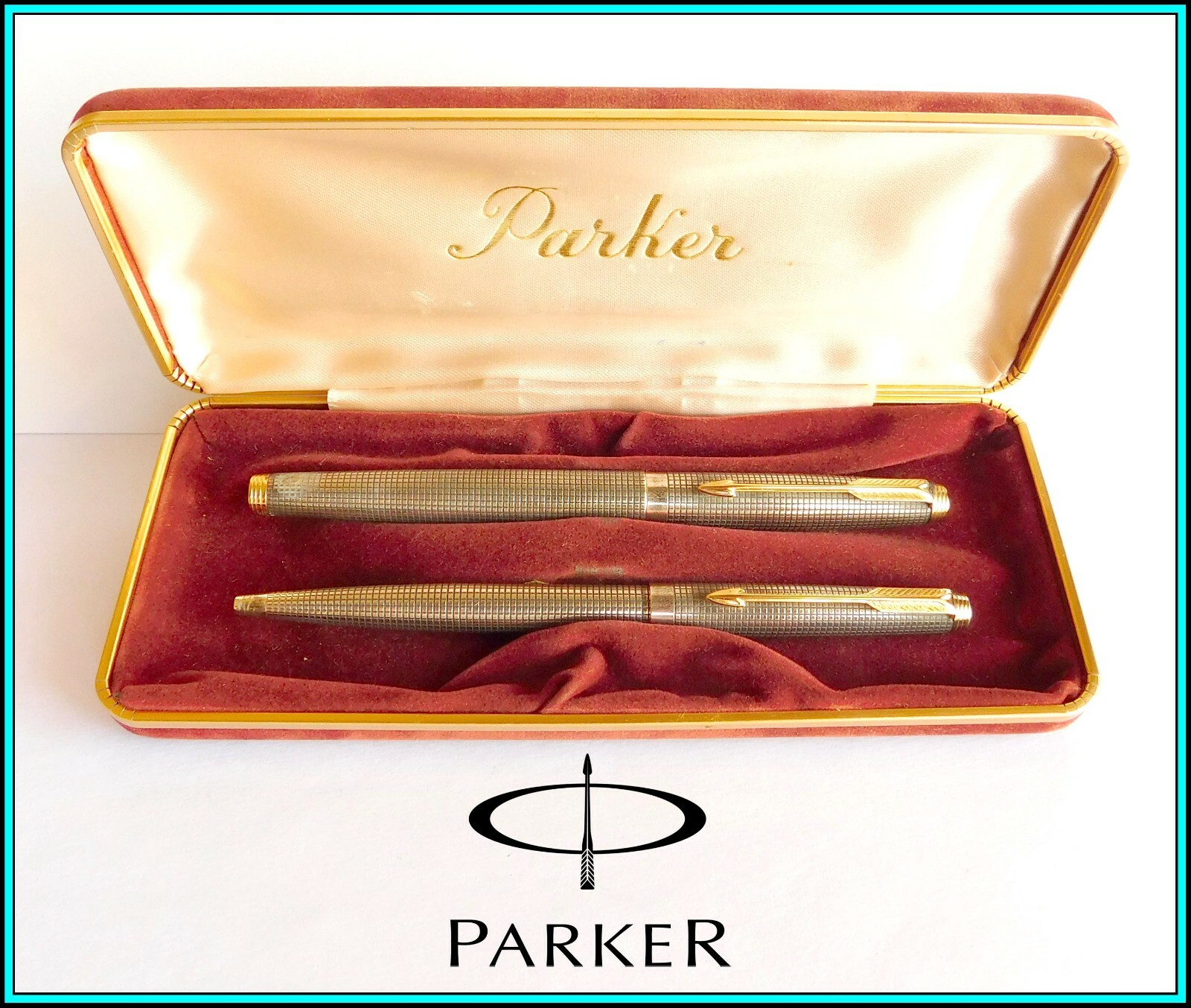 PARKER 75 万年筆 ボールペン STERLING SILVER 14k Parker 75 Sterling Fountain Pen Ballpoint Set - USA