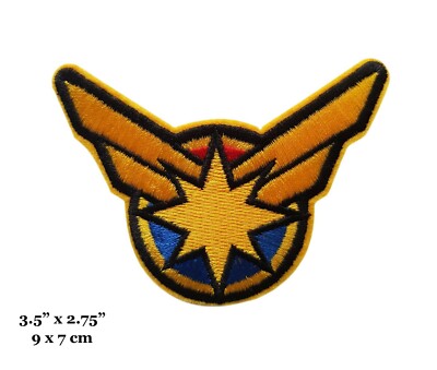 Captain Marvel Superhero Logo Symbol Embroidered Iron On Patch
