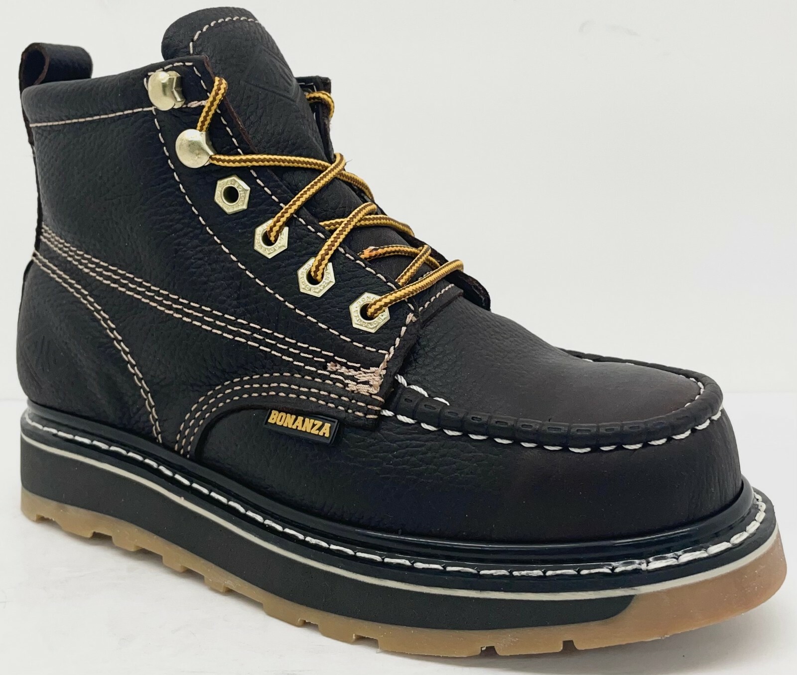 

Bonanza BA-612 Мужские темно-коричневые рабочие ботинки с мокрым носком на шнуровке 6 дюймов, Dark brown