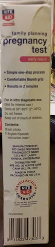Rite Aid Family Planning Pregnancy Test Early  Result - 3 Test *Read Details*