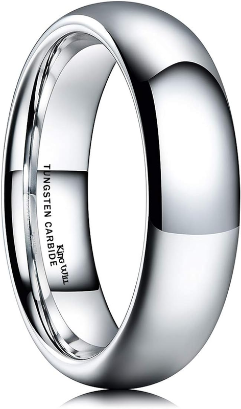 Basic Men'S 2Mm 4Mm 6Mm 8Mm High Polished Comfort Fit Domed Tungsten Carbide Rin
