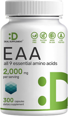 Essential Amino Acids (EAA) 2000Mg per Serving, 300 Capsules   Unflavored - 9 in
