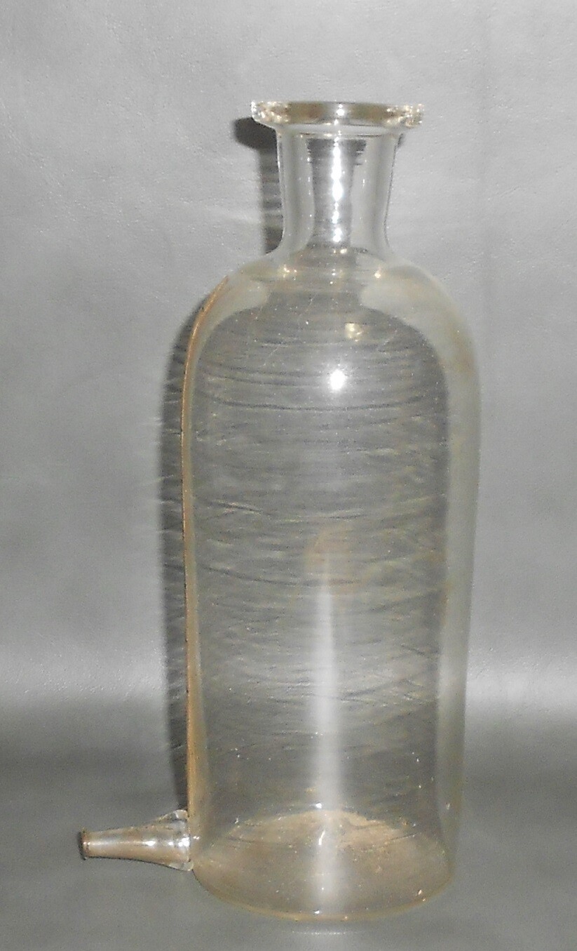 c1895 Antique Hand-Blown Clear Glass Aspirator Bottle