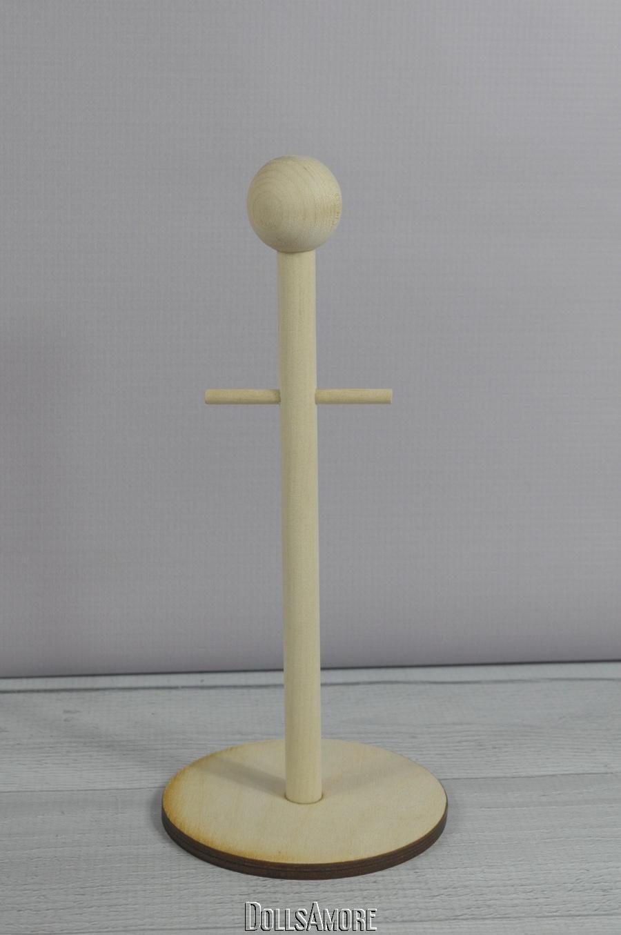 WOODEN DOLL CLOTHING & HAT DISPLAY STAND SMALL