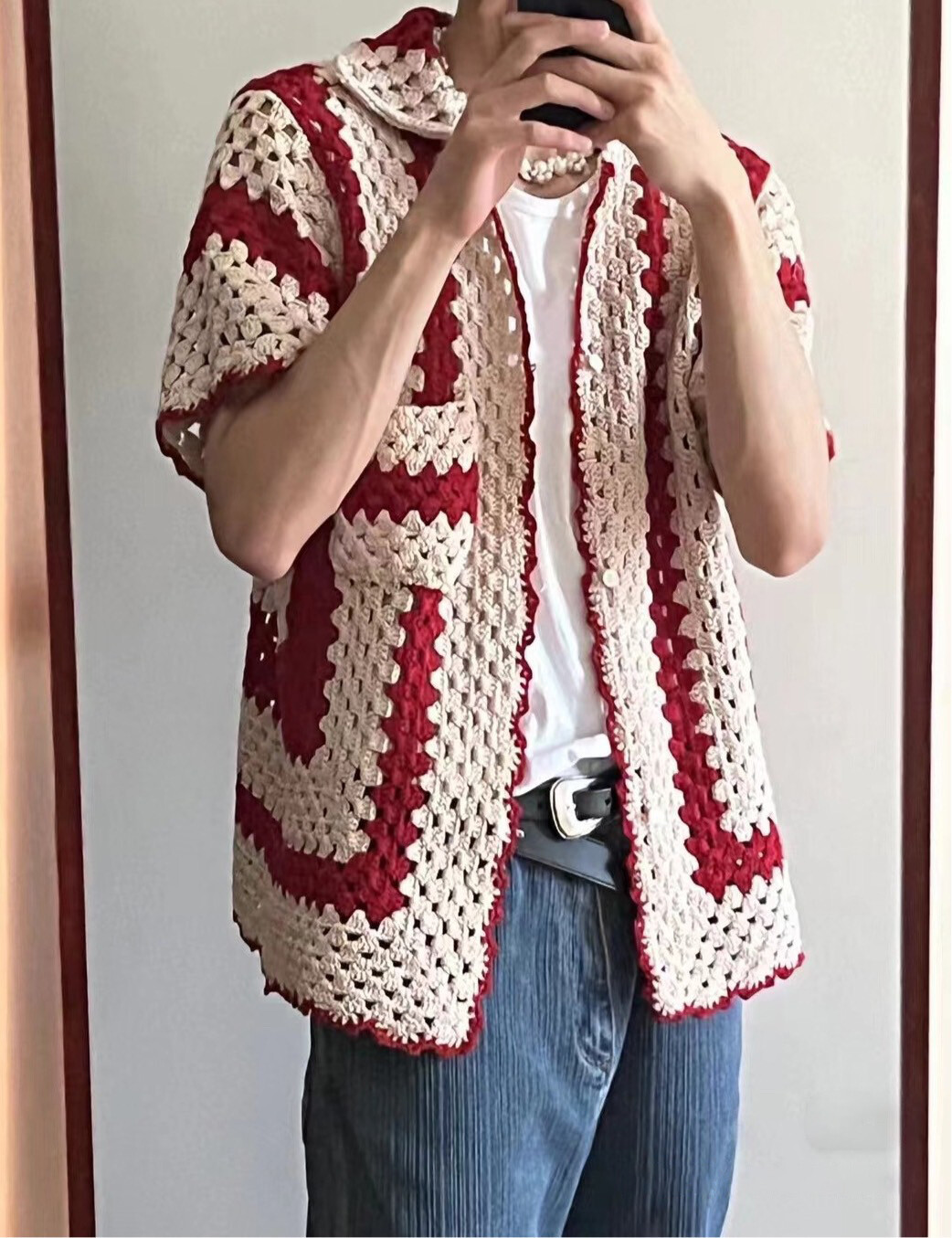 トップス BOTT 24SS Cotton Crochet Knit Shirts トップス BOTT 24SS Cotton Crochet Knit Shirts Crochet Tops