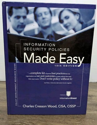 Information Security Policies Made Easy 10th Edition Charles Cresson with CD