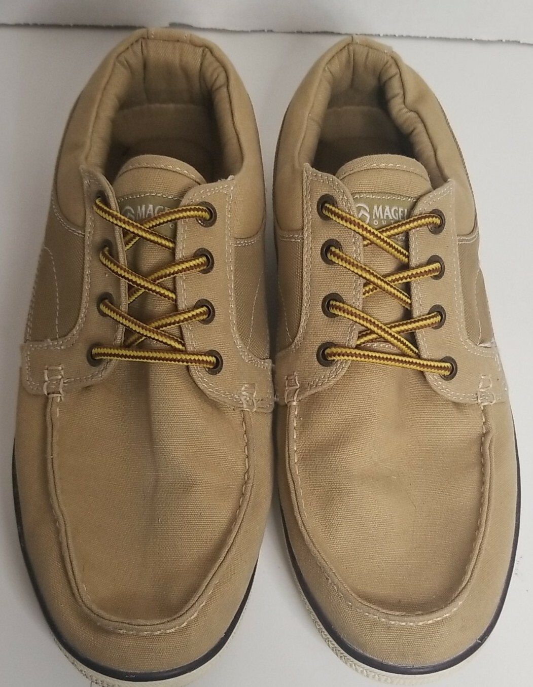 Magellan Outdoors Tan Canvas Boat Shoes 