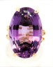 Amethyst Dress Ring 9ct Yellow Gold Handmade Fine Vintage Jewellery Size O.JPG
