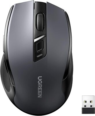 UGREEN Wireless Mouse 2.4G with USB Receiver, 5-Level 4000 DPI 6 Black 