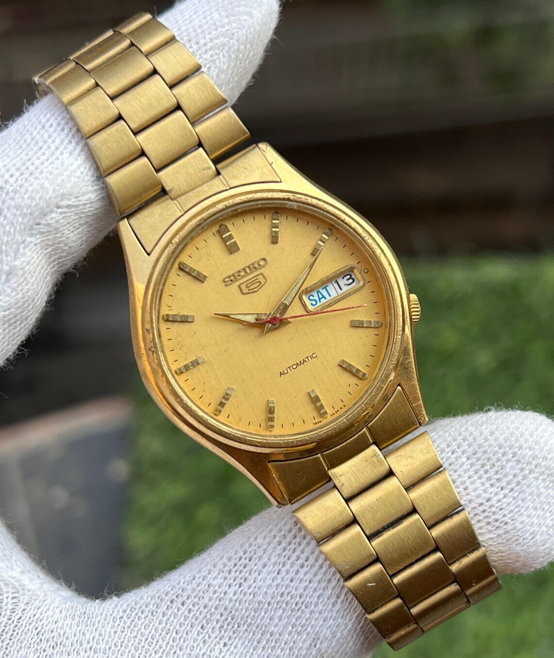 Vintage Seiko 5 7s26-3100 Automatic Gold Plated Case Japan