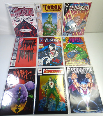 Vtg Comic Book #1's Lot 9pc Marvel Image Venom Bloodsport Sabre Tooth 80-90s
