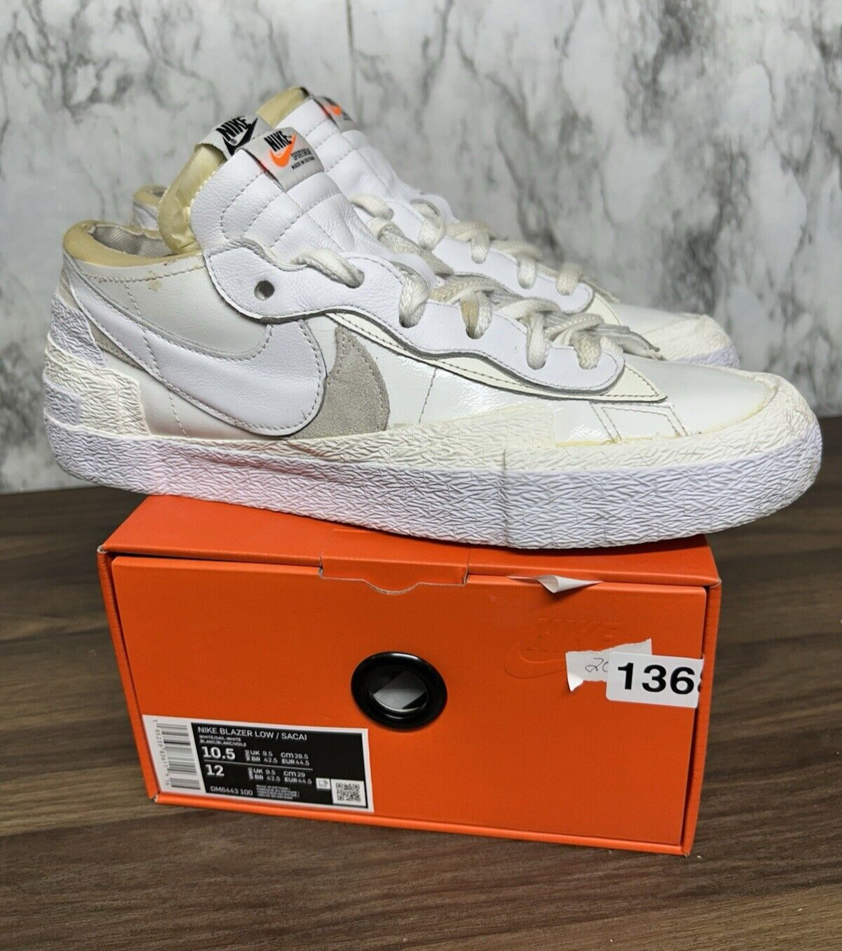 Size 10.5 - Nike Blazer Low x Sacai Shiny White 2022 1368 | eBay Size 10.5 - Nike Blazer Low x Sacai Shiny White 2022 1368 | eBay