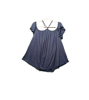 FREELOADER Women Blouse 2X(20W-22W) Off Shoulder Knitwear Navy 
