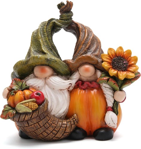 Hodao Harvest Love：Thanksgiving Pumpkin Gnome Couple Embrace... 