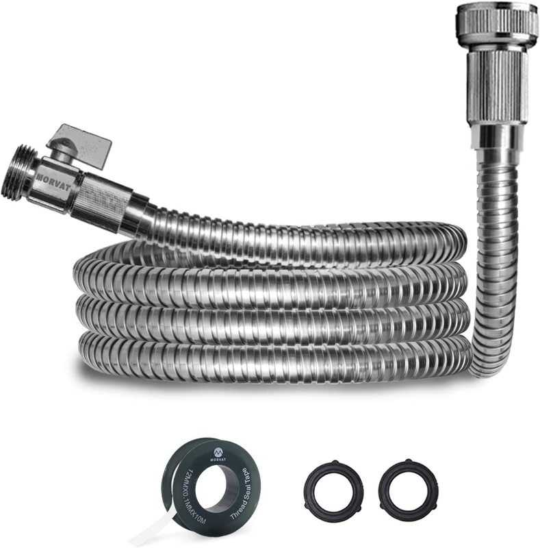 Heavy Duty 3 Foot Stainless Steel Garden Hose