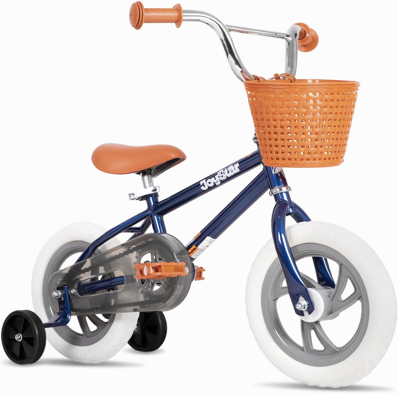 12 Inch Kids Bike with Training Wheels & Basket for 2-4 Years Old Girls &