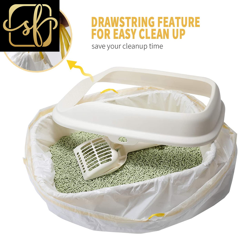 Cat Litter Box Liners Jumbo 45 X 18 Inch Heavy Duty Drawstring Bags 20 Count