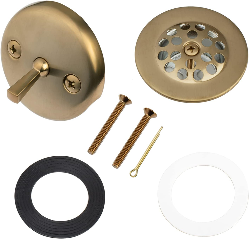 Trip Lever Tub Drain Trim Kit w/ Overflow Plate Strainer No-Pu...