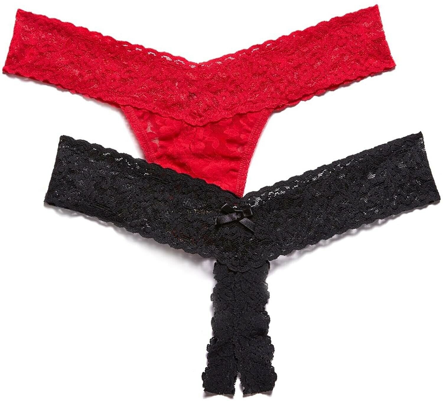 Hanky Panky 261002 Women's Naught & Nice 2 Pack Thong Underwear Size OS