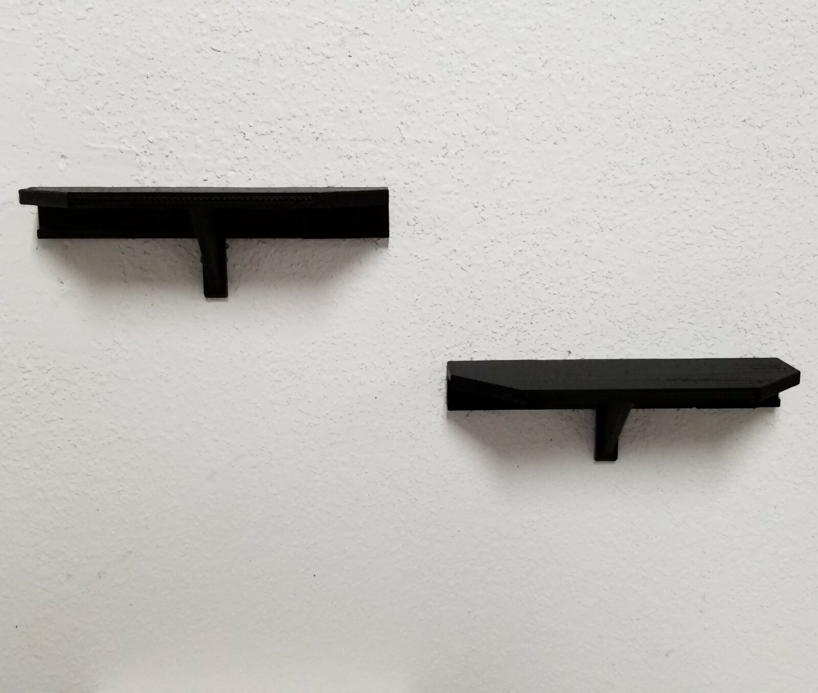 Two 6 x 2 Small Black Wall Shelves No Hole Nail Includes 3M Command Adhesive