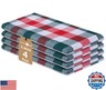 Native Fab Cloth Napkins - Multi Color Check Set of 4, 100% Cotton, 16x16 inch, Soft and Durable, Machine Washable, Reusable Napkins, Holiday Gingham Design for Dining, Party - Red, White, Olive Green