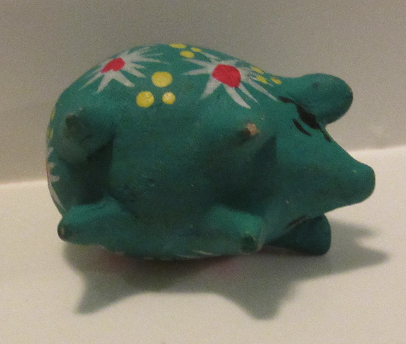 Barbie Dollhouse Mini Green Handled Piggy Penny Coin Bank Ceramic Mexico?