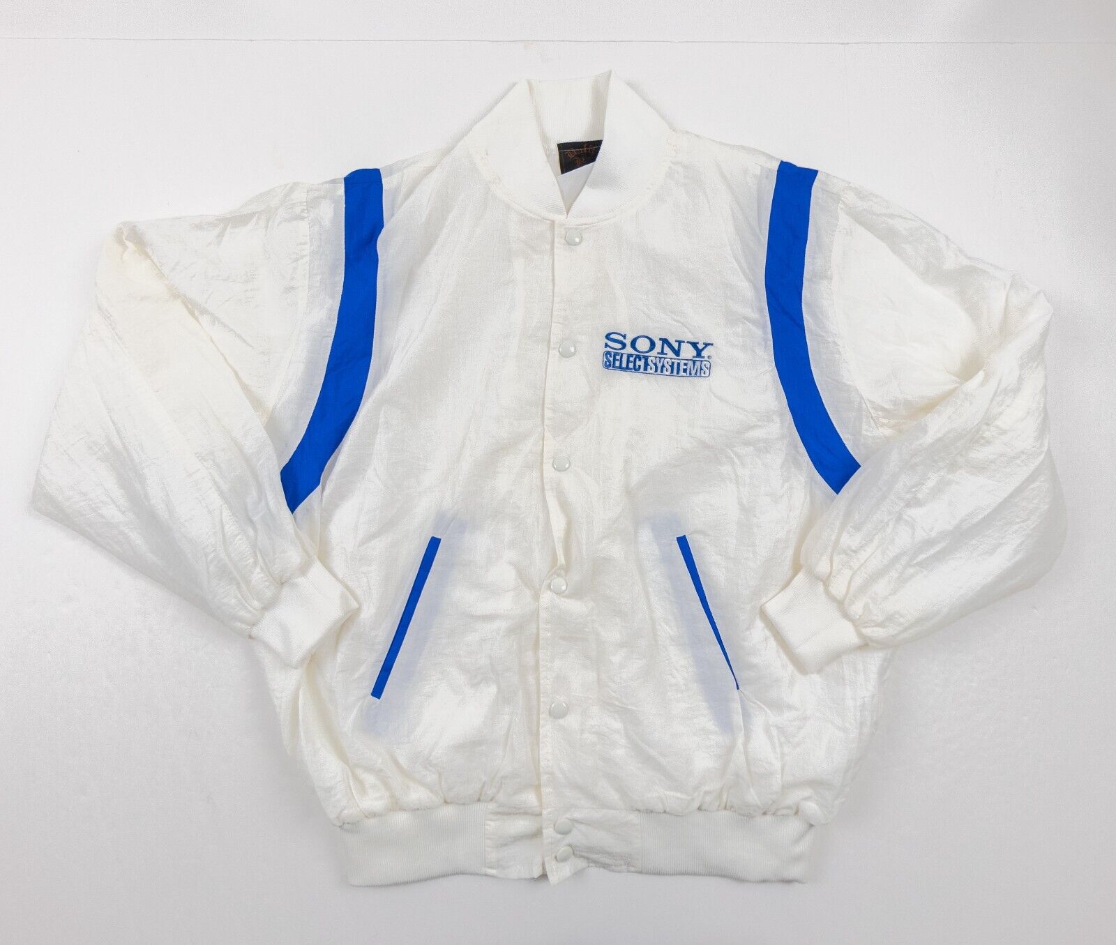 Vintage Sony Jacket Mens Large White Windbreaker Bomber 90s Full Zip Nylon Adult | eBay Vintage Sony Jacket Mens Large White Windbreaker Bomber 90s Full Zip Nylon Adult | eBay