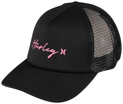

Женская кепка дальнобойщика Hurley Icon Script — черный/розовый — новинка