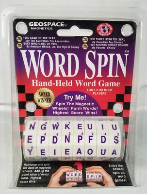 Word Spin Hand Held Game Brain Teaser Puzzle Mind GeoSpace NEW (Vintage 2006)