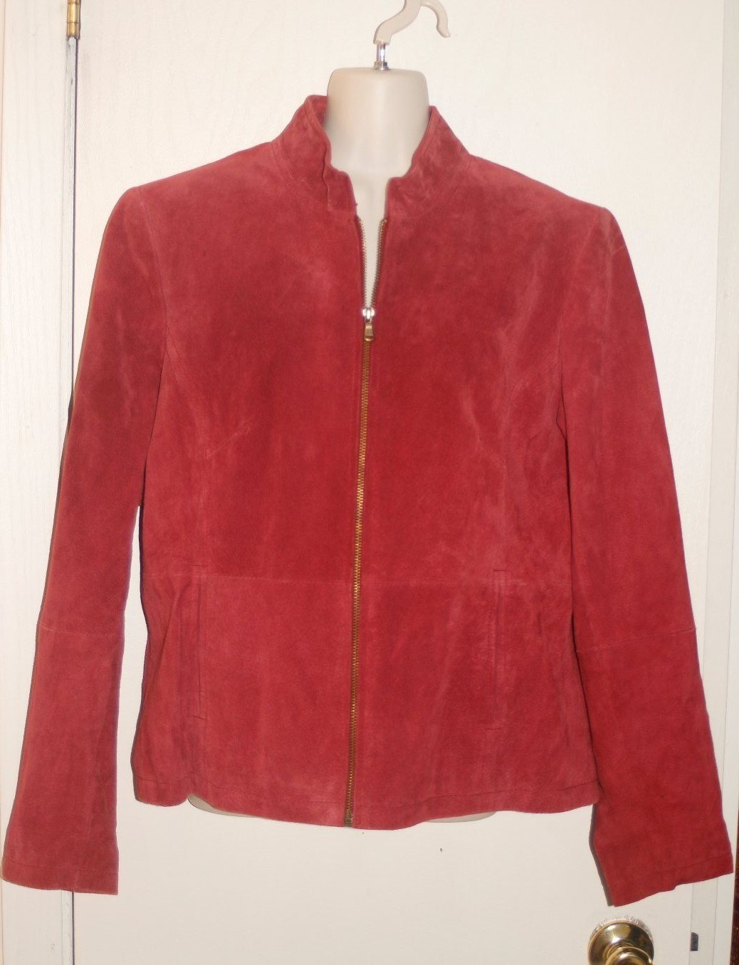 maroon suede suit jacket
