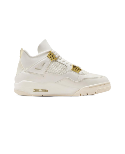 Pre-owned Jordan Level Ss/new - Air  4 "metallic Gold" Vintage Basketball Shoes Aq9129-170 In White