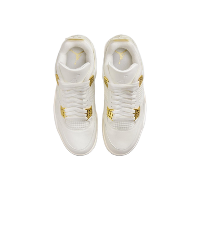 Pre-owned Jordan Level Ss/new - Air  4 "metallic Gold" Vintage Basketball Shoes Aq9129-170 In White