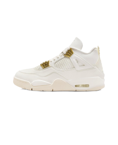 Pre-owned Jordan Level Ss/new - Air  4 "metallic Gold" Vintage Basketball Shoes Aq9129-170 In White
