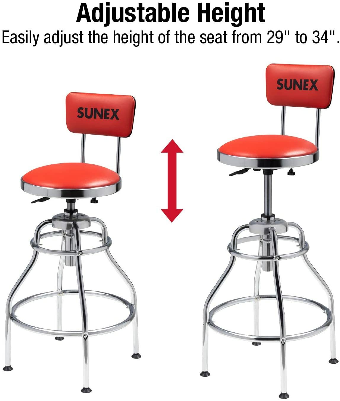Adjustable Hydraulic Shop Stool Garage Bar Work Chair Seat Heavy Duty