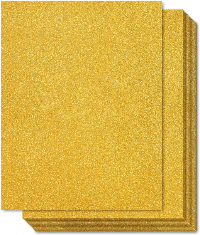 20 Sheets Glitter Cardstock Paper - 250GSM Colored Craft Card Stock for Craft Pr