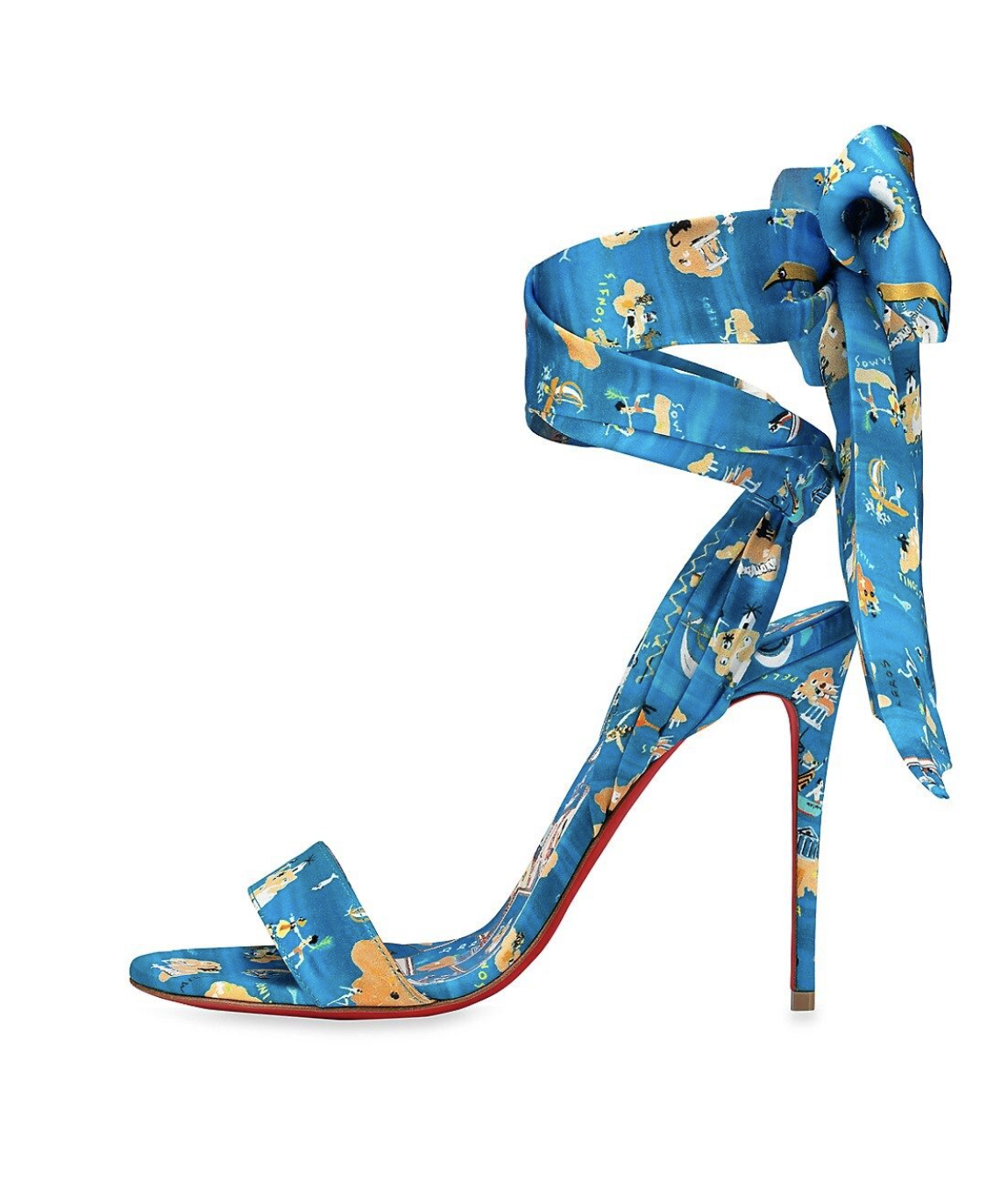 送料関税込み★Christian Louboutin★Niloo du Desert サンダル Niloo du Désert leopard-print satin sandals in multicoloured