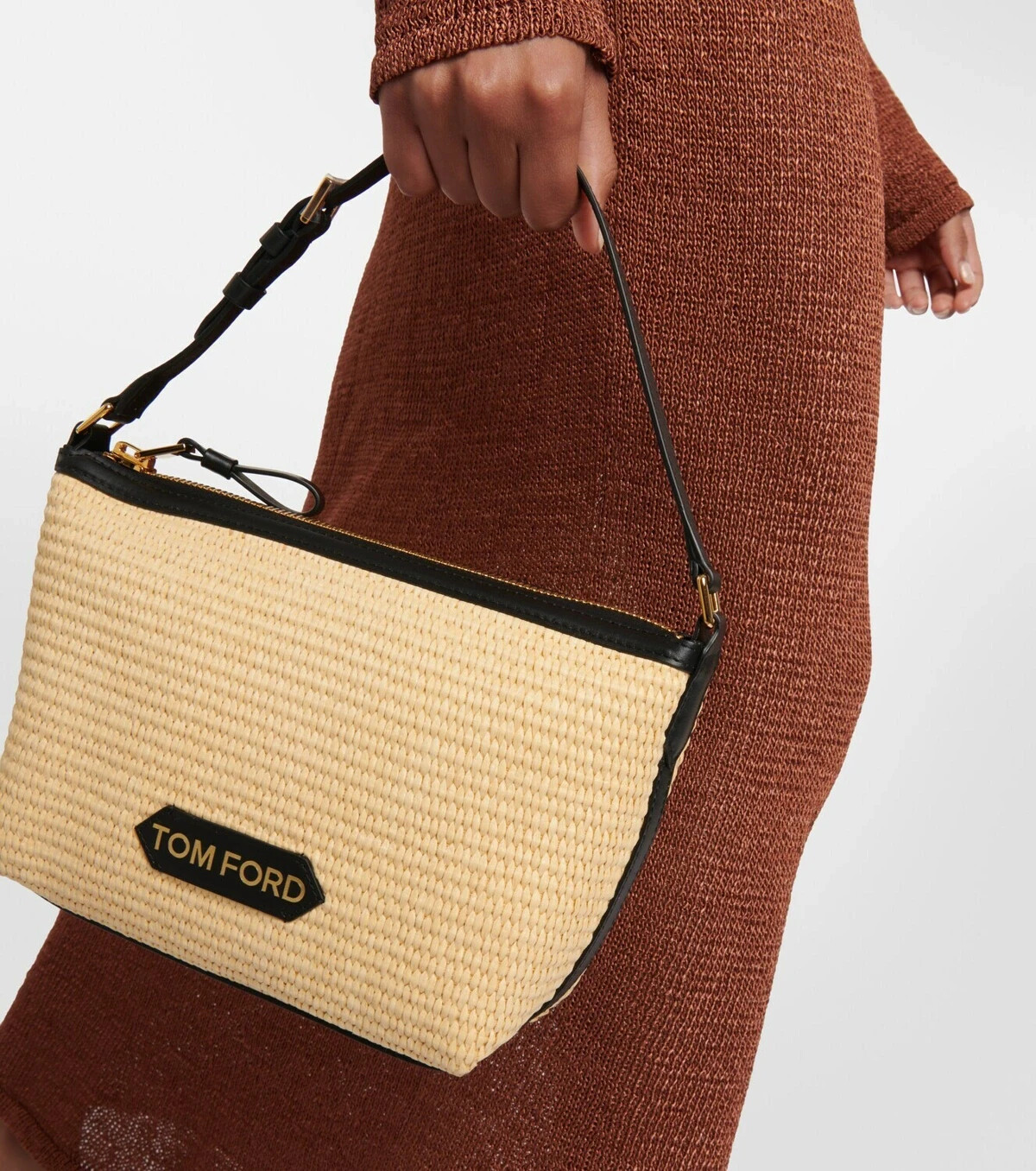 Tom Ford Label Mini raffia-effect shoulder bag- BNWT | eBay