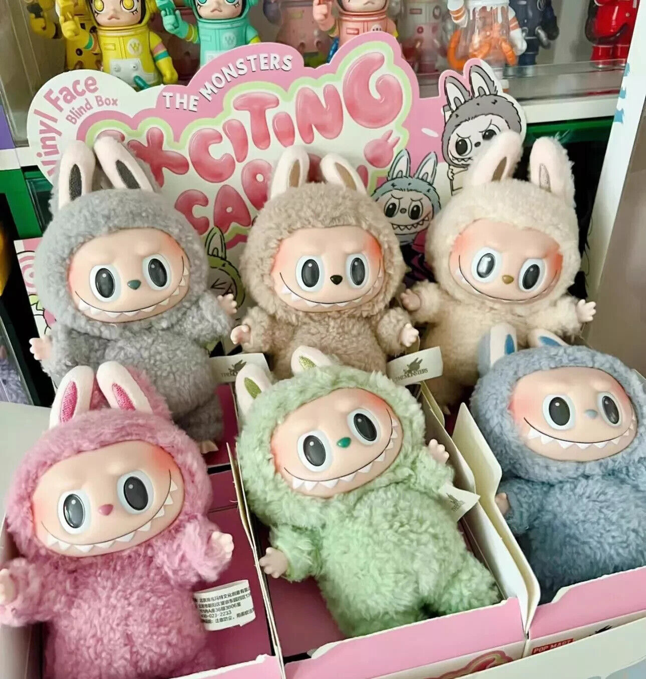 POP MART LABUBU The Monsters Etciting Macaron Plush Dolls POP MART LABUBU The Monsters Etciting Macaron Plush Dolls