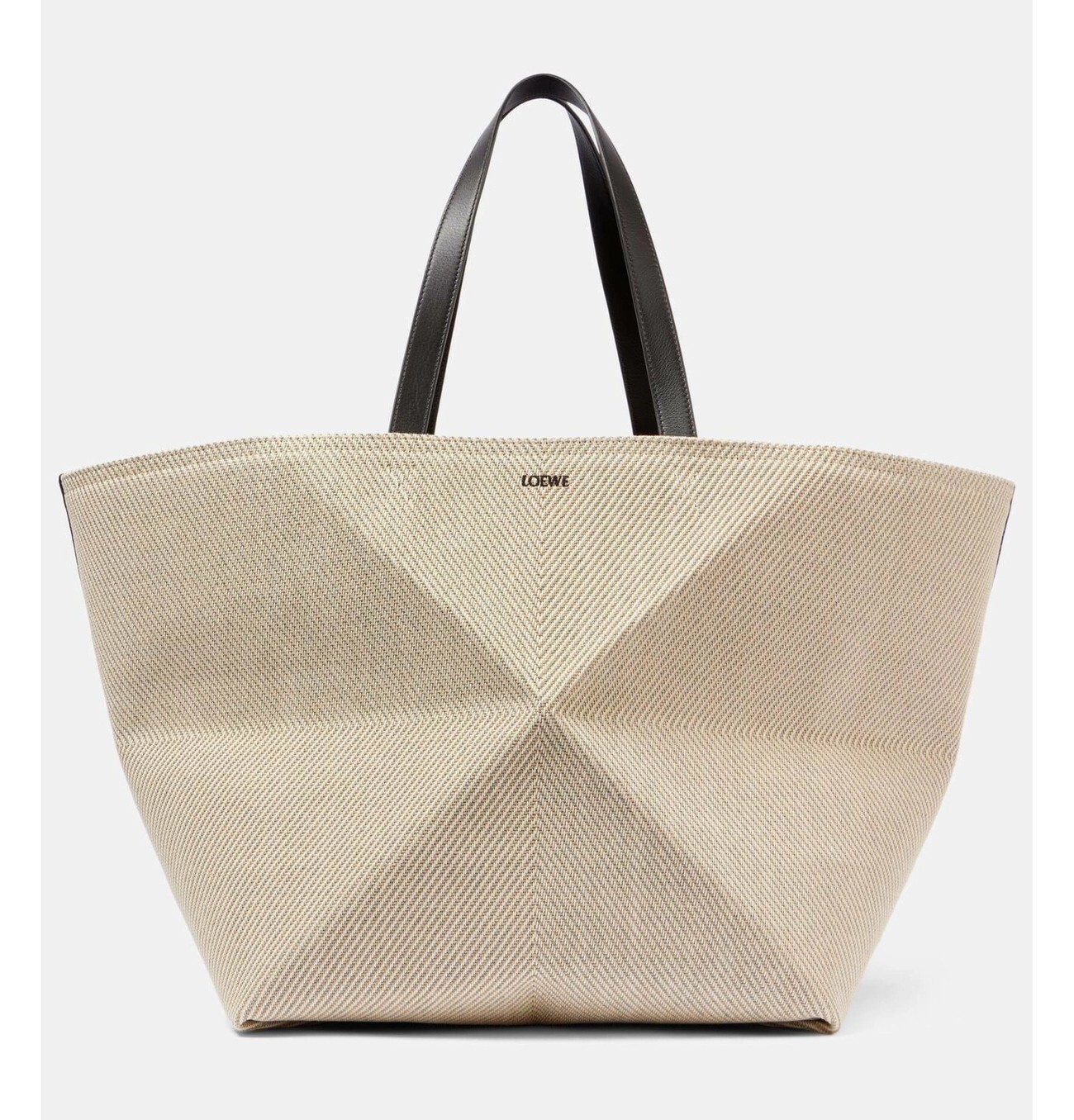 【関税&送料込】Loewe Puzzle Fold Tote Bag Puzzle Fold Tote in shiny calfskin White - LOEWE